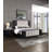 1pc 2-Drawer Black Nightstand White Top Metal Knobs Modern Design Wooden Bedroom Furniture