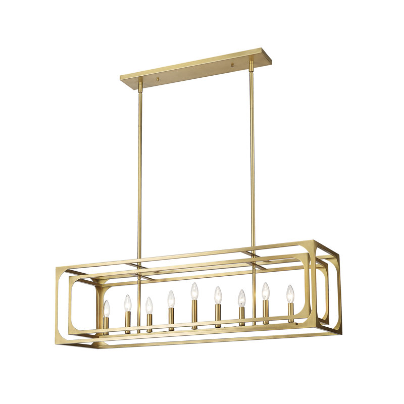 9 - Light Lantern Pendant, Rubbed Brass