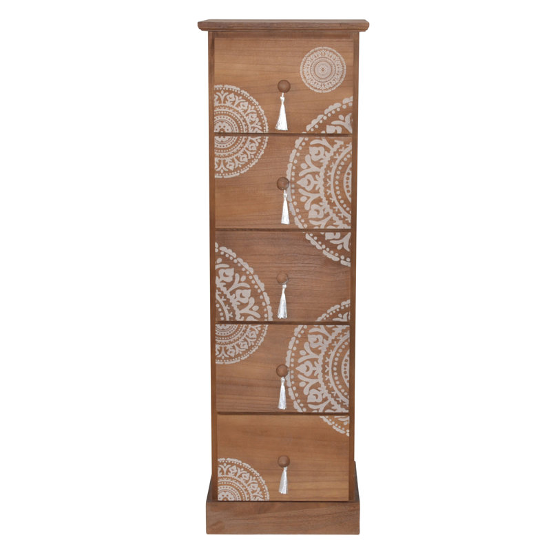 Gossoncourt 30cm W 5 - Drawer Chest of Drawers, Brown