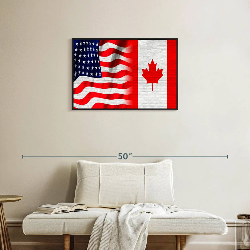 Borges USA And Canadian Flag, 21" H x 31" W