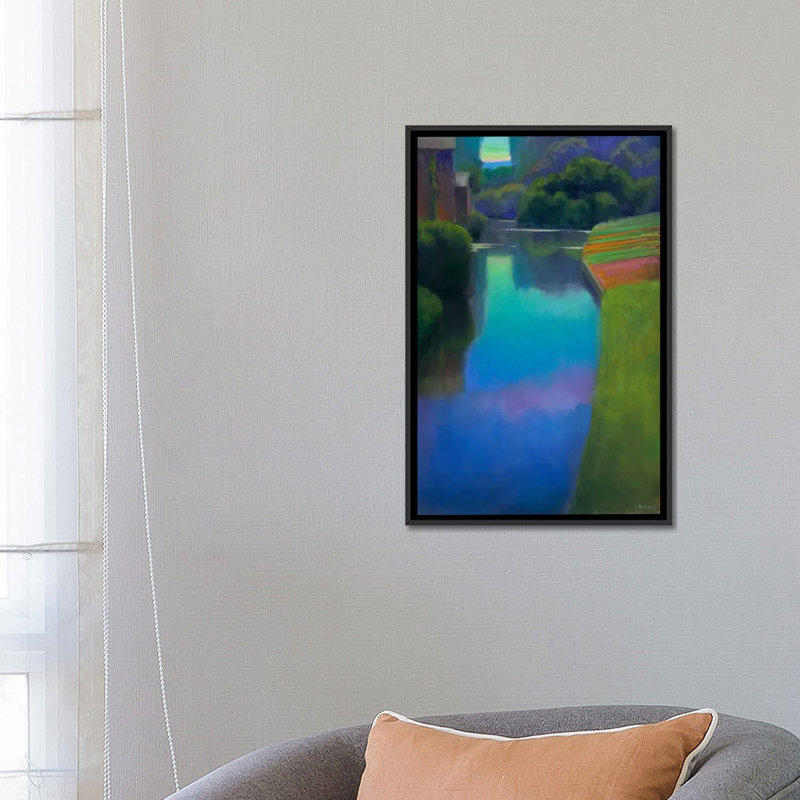 « crépuscule à contevoir », reproduction sur toile, H 26 po x l 18 po x P 1,5 po, Toile avec cadre noir, Pas de tapis