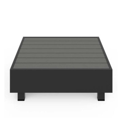 29 Inch Square Metal Outdoor Coffee Table With All-Weather Slatted Top And Rust-Proof Steel Frame For Patio, Balcony, And Deck Use