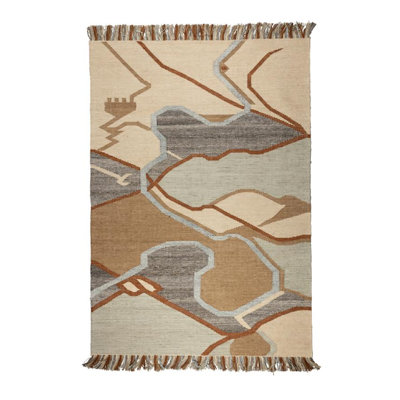 Rug Abstract Area Rug in Orange