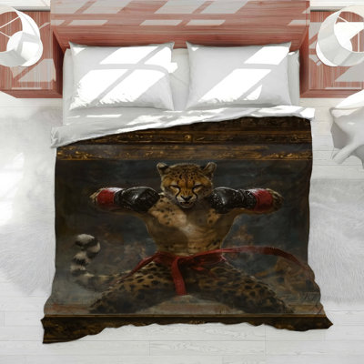 Boxing Cheetah Bedding Animal Comforter Gothic