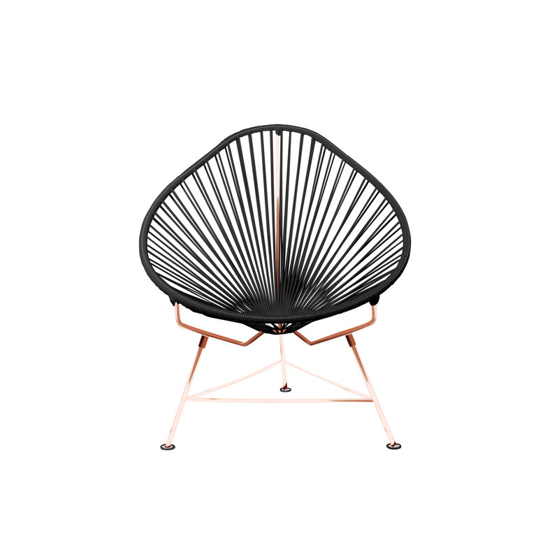 Outdoor Lounge Chair, Acapulco Black Weave/Copper Frame