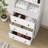 71"H X 70.8"W Book Cabinet Storage Bookcase with USB & Type-C Charging Ports and LED Lights (3A)-101737542