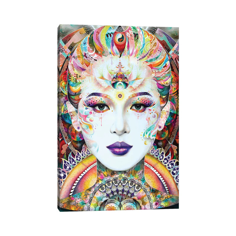 «Guan Yin» - Impression sur papier avec cadre flottant, Toile tendue, H 26 po x l 18 po x 1,5 po