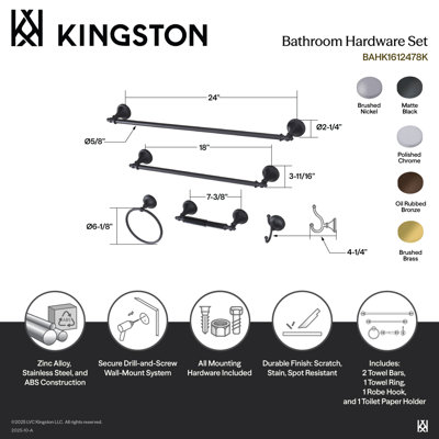 Kingston Brass Naples 5-Piece Bathroom Hardware Set