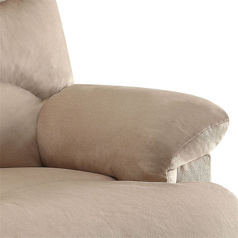 Arcadia Beige Woven Fabric Motion Recliner, Beige