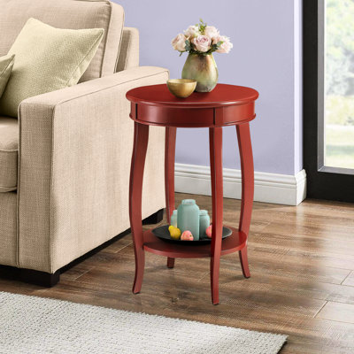 Table de bout rouge avec rangement