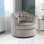 Fauteuil demi-tonneau pivotant en velours Haldeman-421566993