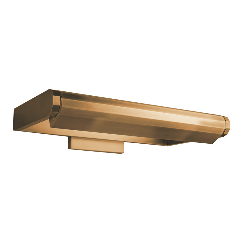 Applique murale à 1 lumière DEL câblée à intensité variable, Laiton vieilli, H 4,31 po x l 10 po x P 23 po