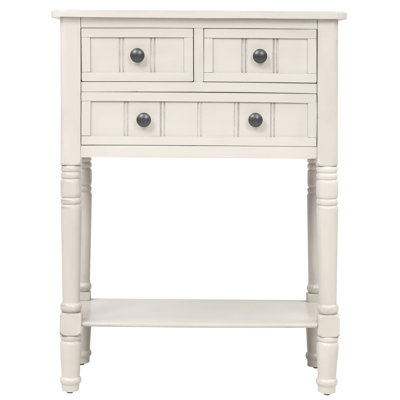 Skai Wooden Console Table with 3 Drawers & Bottom Shelf