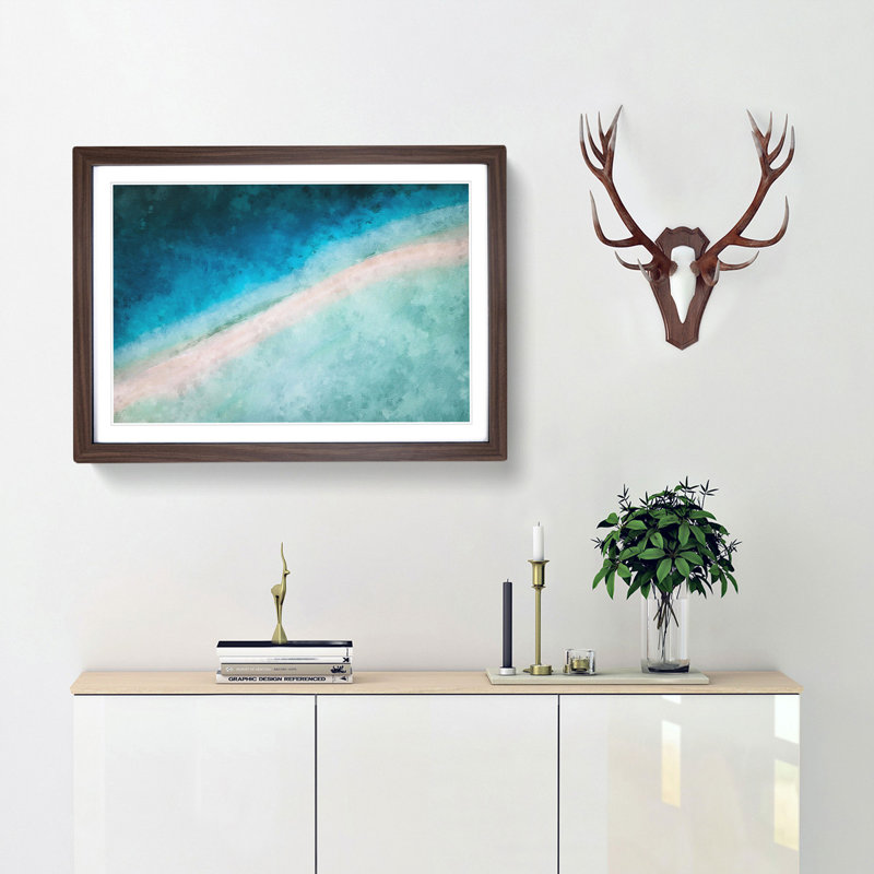 Kaafu Atoll Beach in the Maldives - Framed Print, Walnut Framed, 33cm H x 45cm W x 2cm D