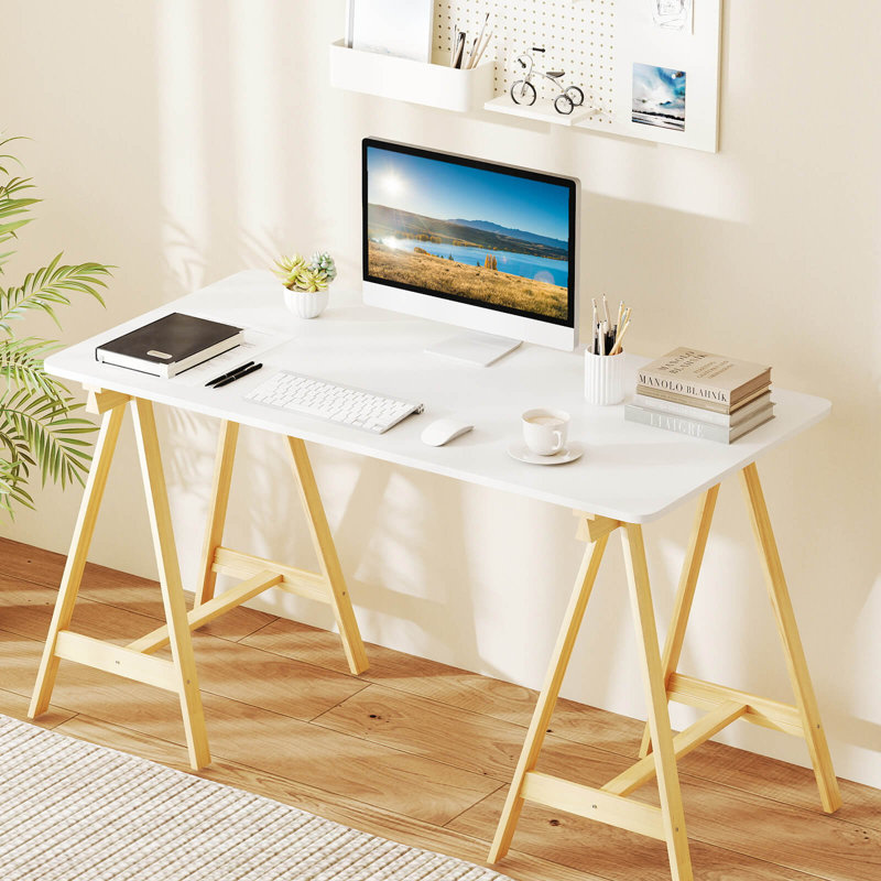 Plateau de table 48 po x 24 po avec coins arrondis sûrs pour bureau à domicile bricolage blanc, Blanc