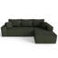 Canapé modulaire en velours côtelé 2 pièces 104 po avec méridienne 104 po côté droit - revêtement vert olive-952958992-952958998