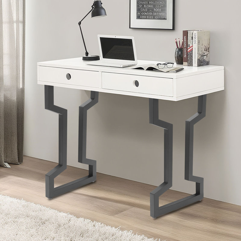 Ensemble de 2 pieds de table en métal 28,5 pouces en acier noir pour station de travail, Noir