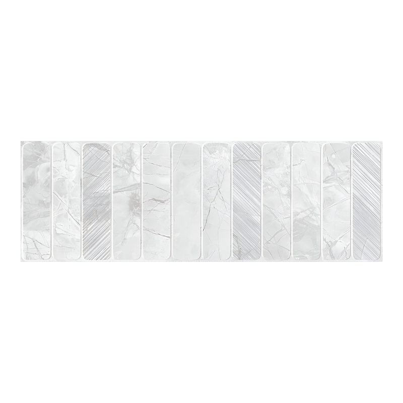 Strata 16 po x 48 po Carrelage mural grand format en céramique grise et blanche matte (paquet de 15,5 pieds carrés) - paquet de 3
