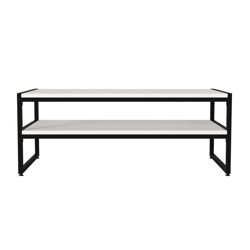 Crédence de rangement l 39,37 po Rikkita, Blanc