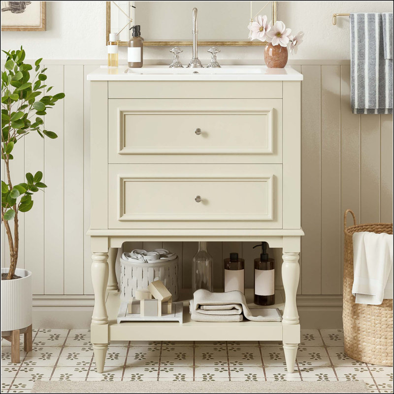Meuble-lavabo 24 po avec tiroirs et tablette Retro Palace, L 24 po