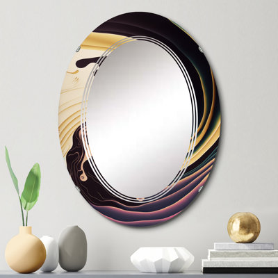 Miroir mural en spirale Prielle mauve, doré et bleu III