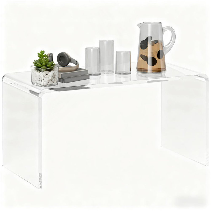 Table basse, table basse rectangulaire à cascade longue de 32 po, transparent