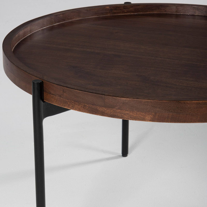 Table basse | Table basse en bois et marbre | Ensemble de 2 | Décoration de salon