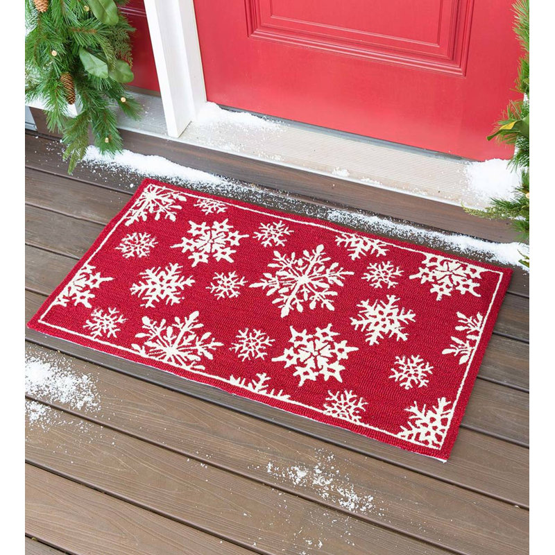 Tapis d'intérieur antidérapant pour l'intérieur 42,75 po x 24 po Snowflakes Holiday