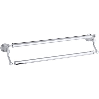 Pinstripe Double 26.25" Wall Mounted Towel Bar