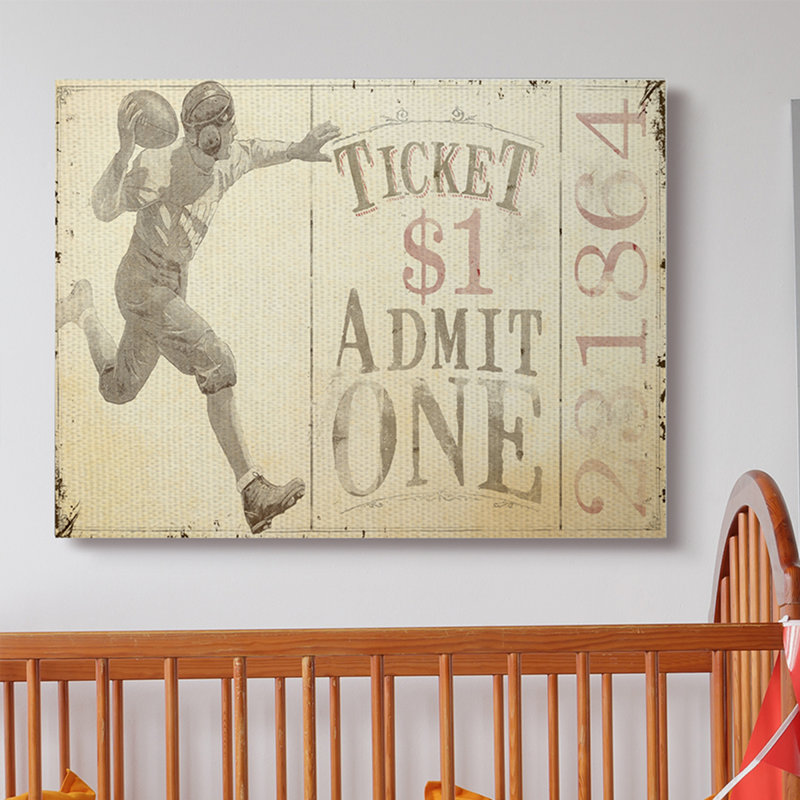 Art de style sports pour un joueur de football adverse Rondel, Toile tendue, H 36 po x l 48 po x P 1,5 po