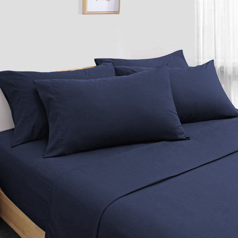 Luxury Rayon from Bamboo Sheet Set Queen, Navy Blue