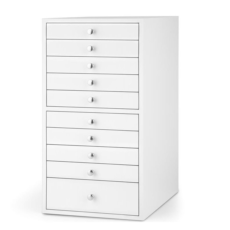 Jewellery Box + Drawers, White