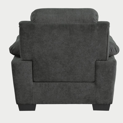 Canapé moelleux en tissu texturé gris foncé