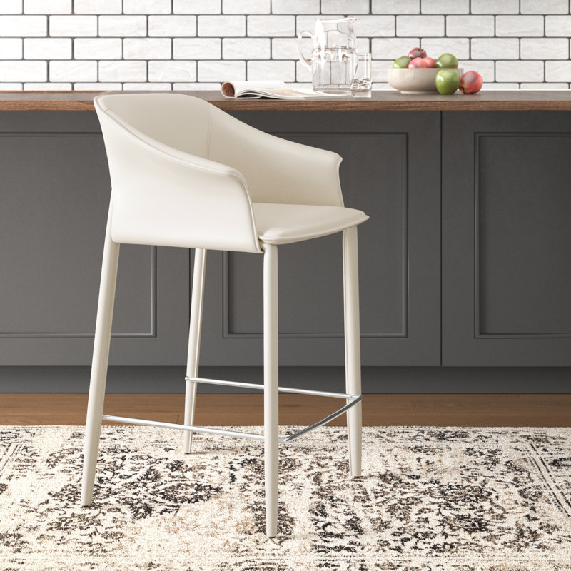 Bracha Upholstered Counter Stool, Vanilla