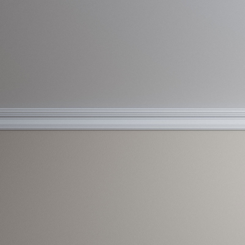 Endurathane Rayne Crown Moulding, 3 1/2"H x 2 5/8"P x 4 1/2"F x 96"L, Factory Primed