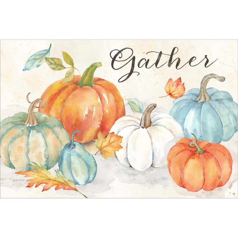 «Pumpkin Patch Landscape Sentiment» par Cynthia Coulter - impression encadrée