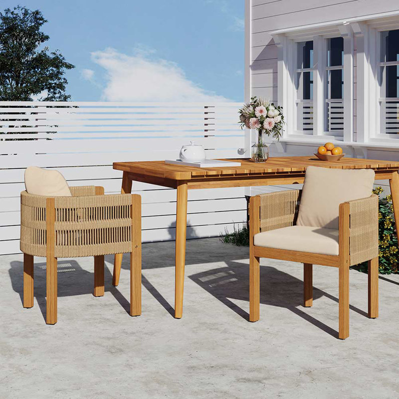 Chaises de salle à manger d'extérieur, Beige