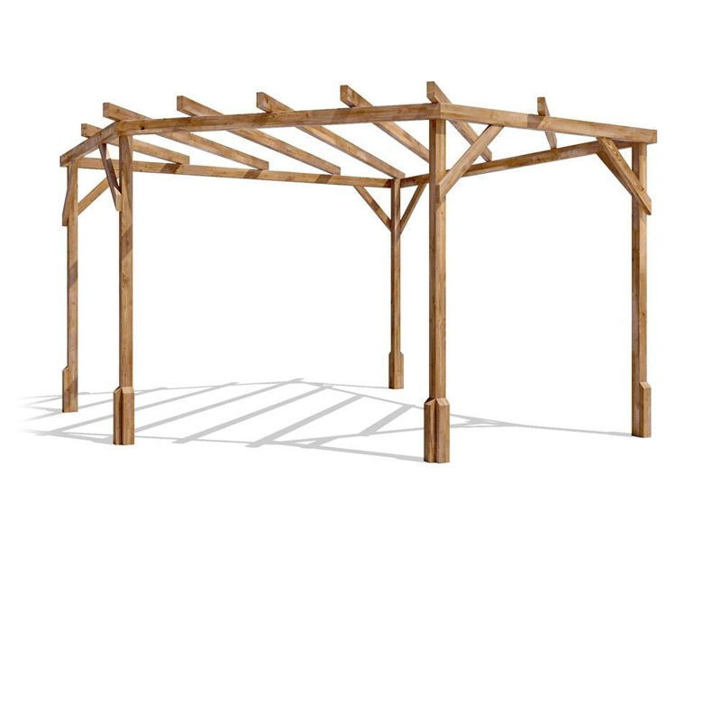 Dunster House Wooden Corner Pergola Utopia Diamond, 205" H x 304" W x 309" D