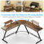 Bureau en forme de L - Bureau d'angle Comupter de 50,8 po - Bureau à domicile avec tablette pour moniteur et support pour unité centrale - Table d'écriture Modern Gaming Study-1261017442