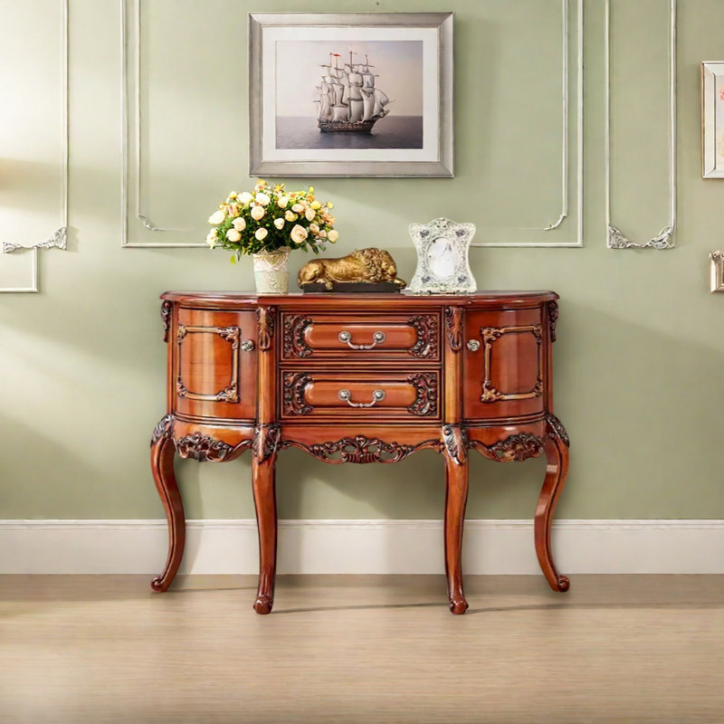 Console haut de gamme multifonctionnelle de luxe, H 36,61 po x l 46,46 po x P 13,78 po, Brun