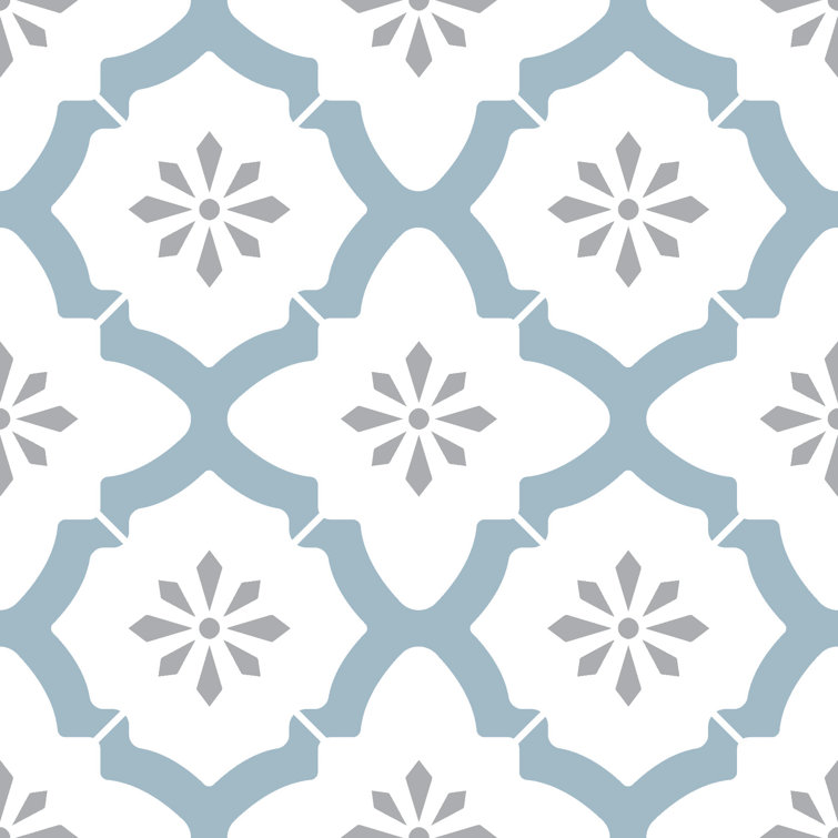 Alfama 30.48 x 30.48 cm Vinyl Tile in Blue/White 10 Per Pack