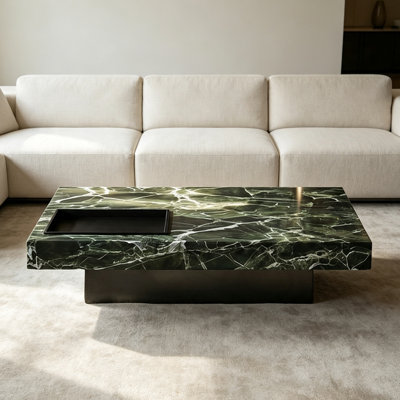 Table basse rectangulaire moderne en marbre