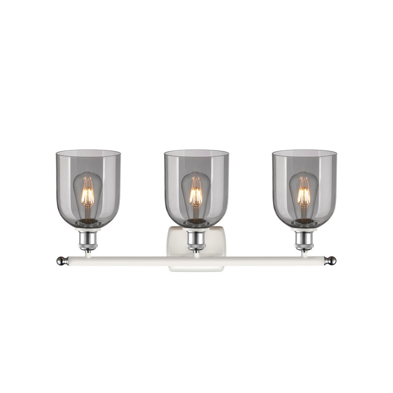 Anacaren 3 - Light Dimmable Vanity Light, Light Smoke, White Polished Chrome