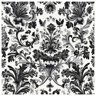Couvertures damassées noires et blanches