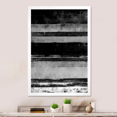 «Black and White Abstract Bands II», œuvre d'art moderne et contemporaine sur toile