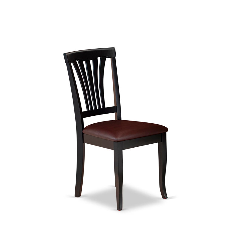 Ensemble de salle à manger moderne de 5 pièces comprenant une table de cuisine ronde avec pied central et 4 chaises de salle à manger en similicuir, 107 x 107 cm, noir