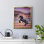 Toile encadrée de qualité supérieure Sunlit Horses II - prête à être accrochée-2038630615-2038630612