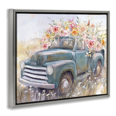 Country Cargo Flower Truck Floating Frame, design by Nina Blue