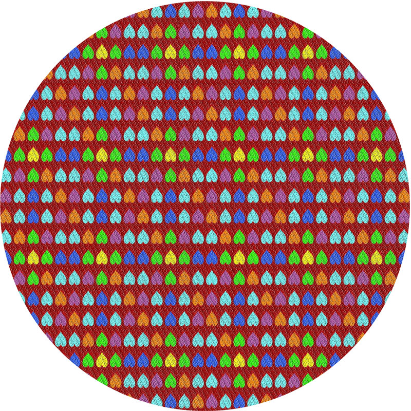 Tapis décoratif rouge Schacher, Rond 6 pi