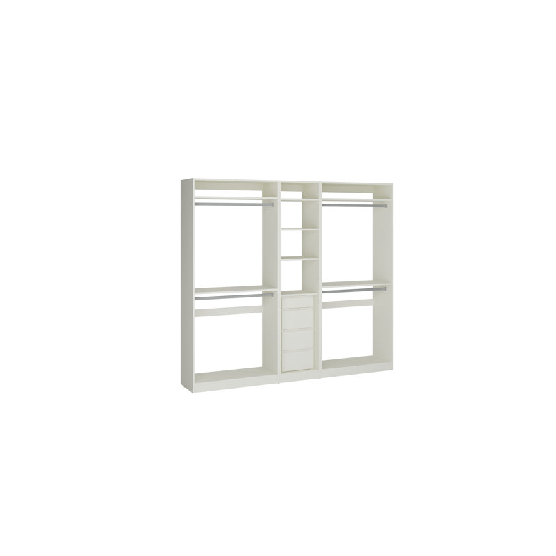Closet System Reach-In Sets 36/18/36 Inches, 84"H x 90"W x 16"D, White
